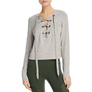 Alo Yoga The Ideal Long Sleeve Lace Up size XS